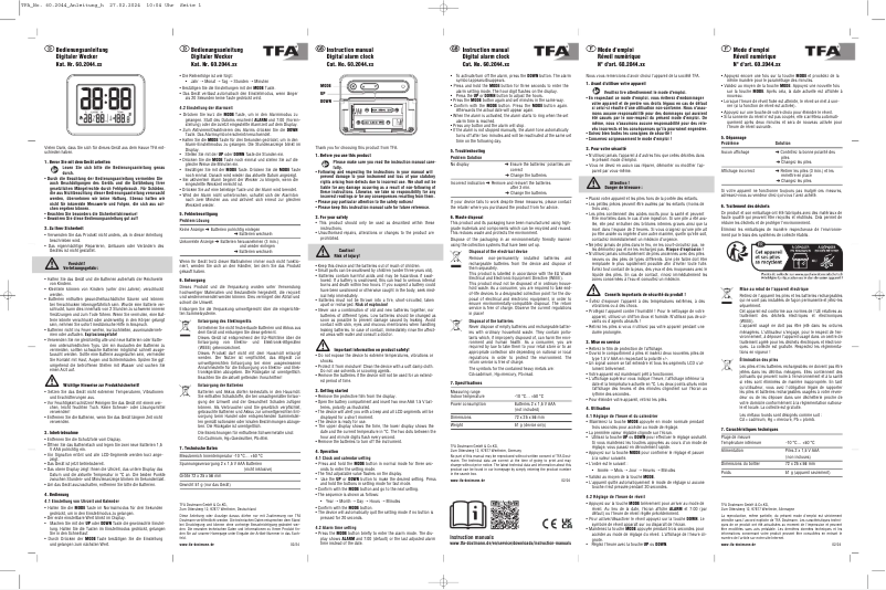 Página 1 del manual Manual de usuario TFA 60.2044.01