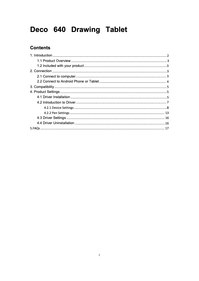 Image de la première page du manuel de l'appareil Deco 640