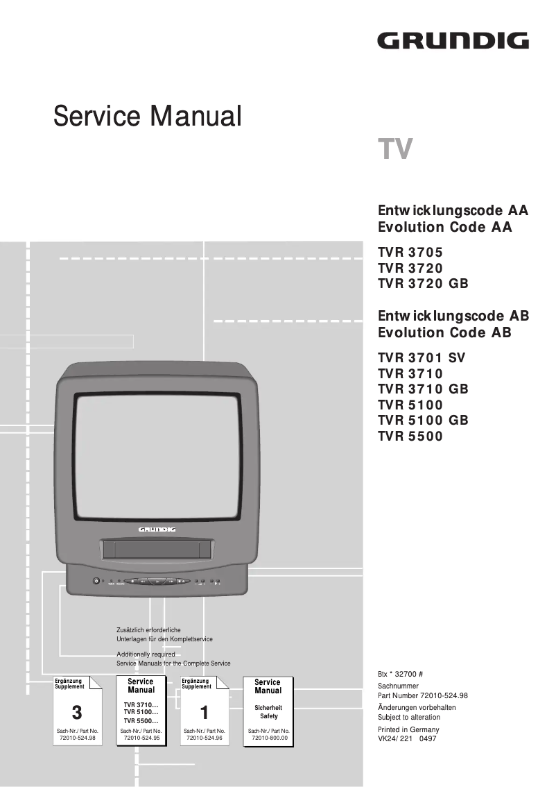 Image de la première page du manuel de l'appareil TVR 5500