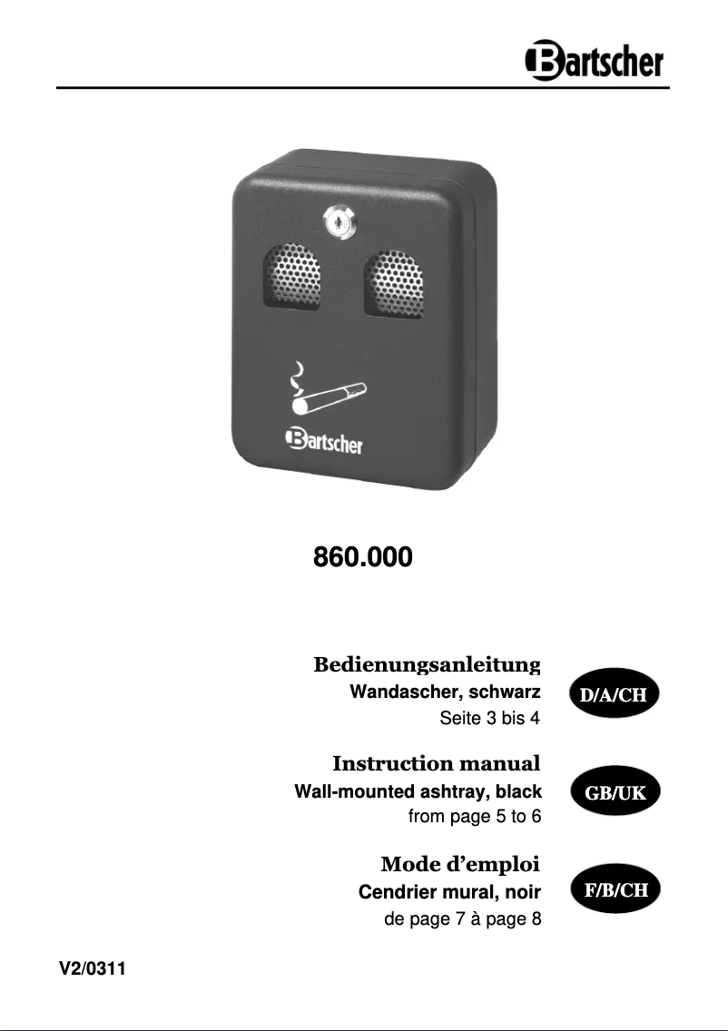 Image de la première page du manuel de l'appareil 860000