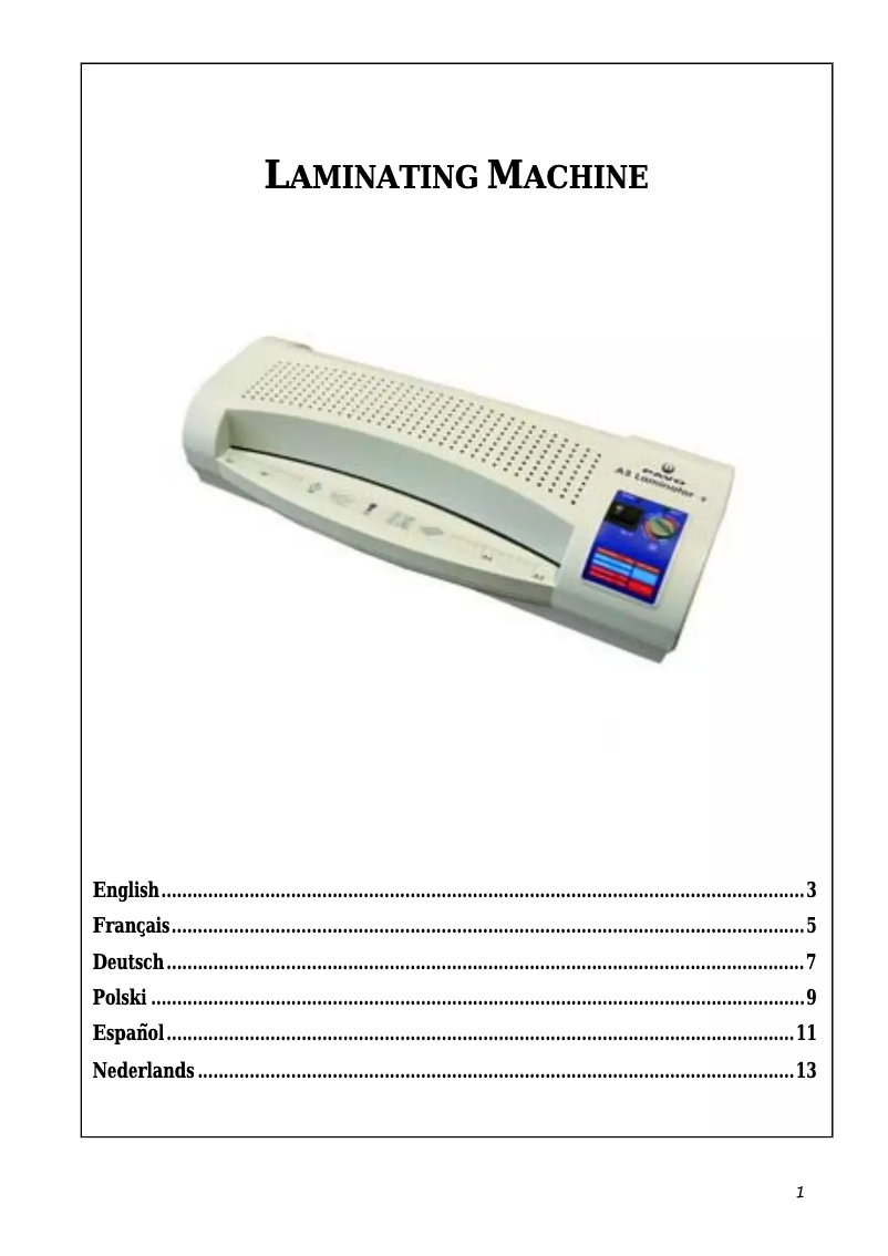 Page n°1 - Manuel utilisateur Pavo A3+