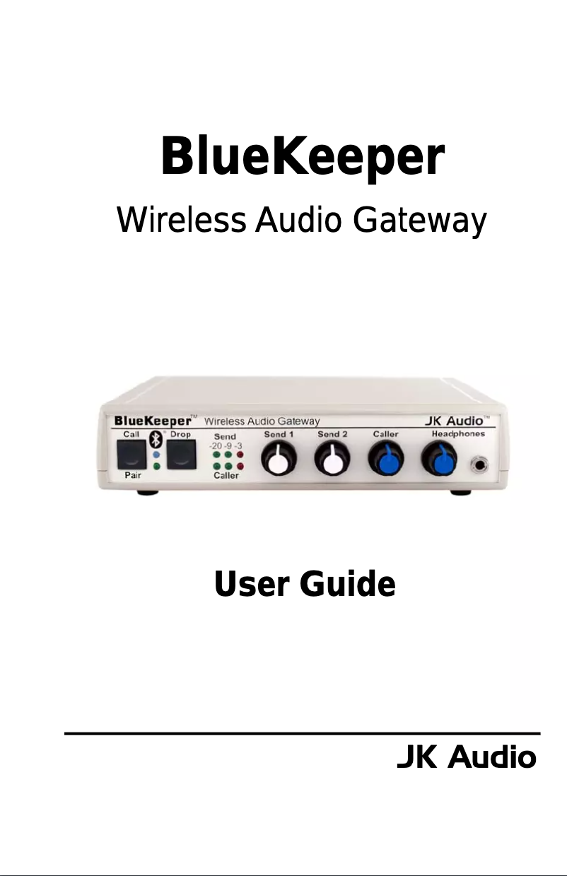 Image de la première page du manuel de l'appareil BlueKeeper