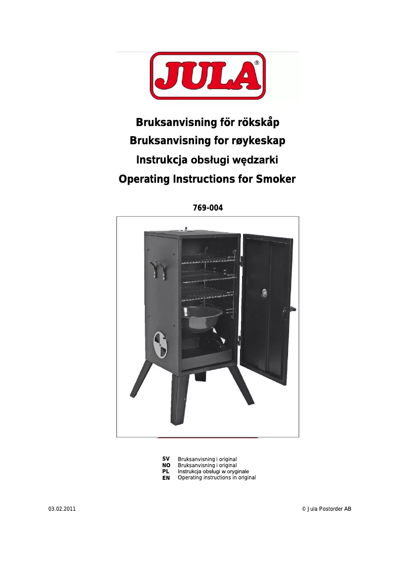 Image de la première page du manuel de l'appareil 769-004