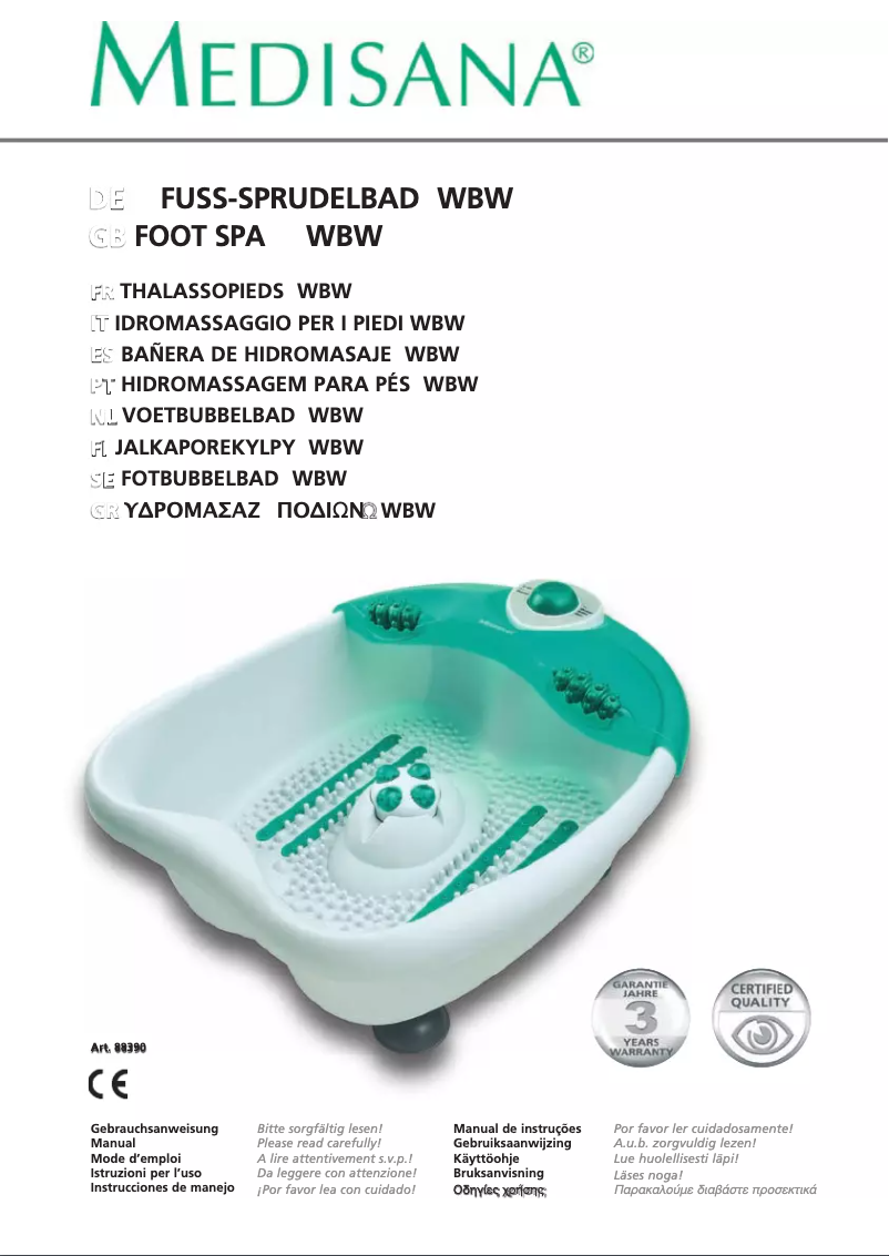 Page n°1 - Manuel utilisateur Medisana WBW