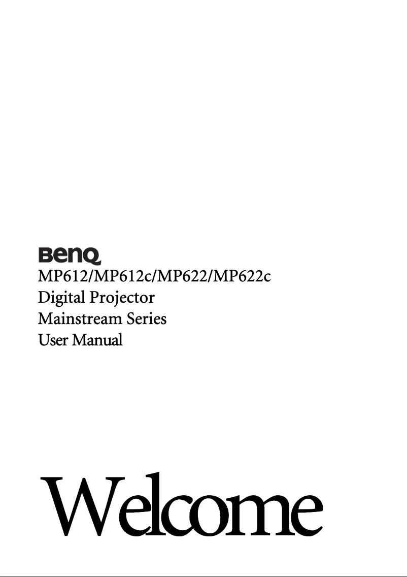 Page 1 de la notice Manuel utilisateur BenQ MP622C