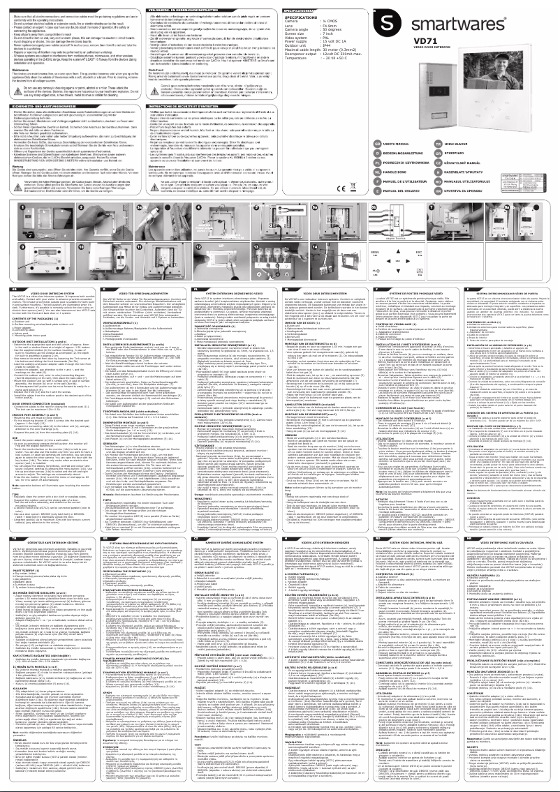 Page 1 de la notice Manuel utilisateur Smartwares VD71W