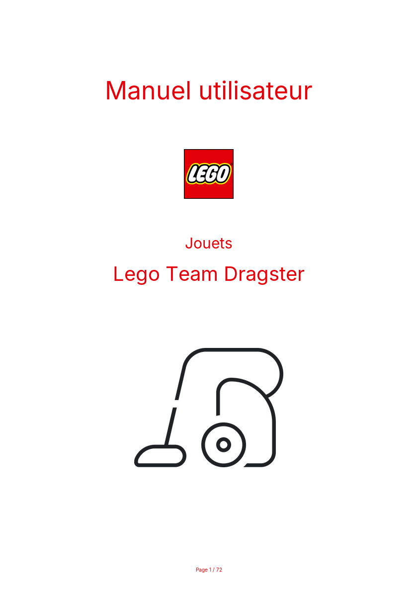 Page n°1 - Manuel utilisateur Lego Team Dragster
