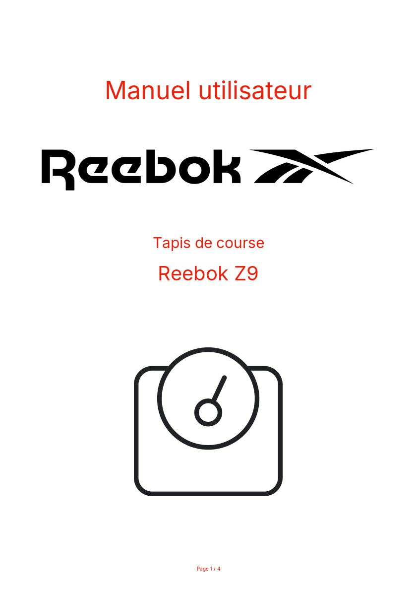 Page n°1 - Manuel utilisateur Reebok Z9