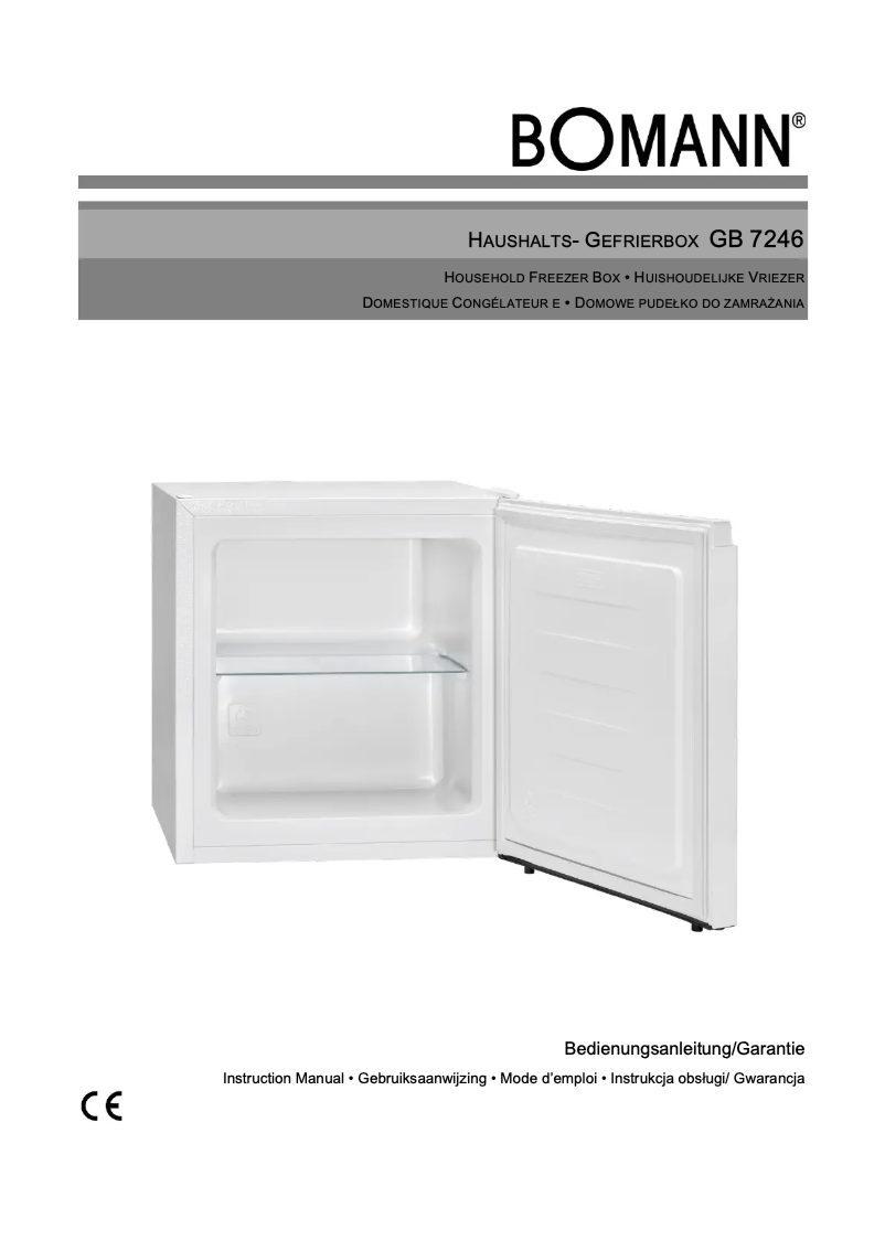 Page 1 de la notice Manuel utilisateur Bomann GB 7246