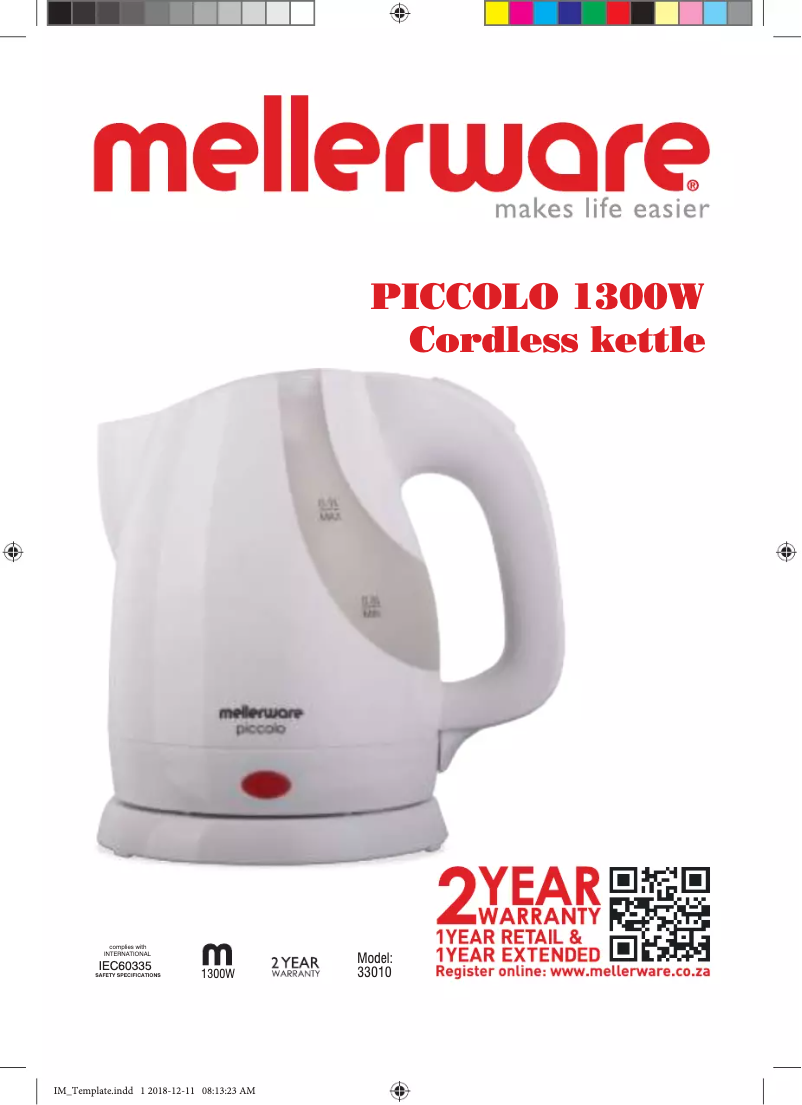 Image de la première page du manuel de l'appareil Piccolo 33010