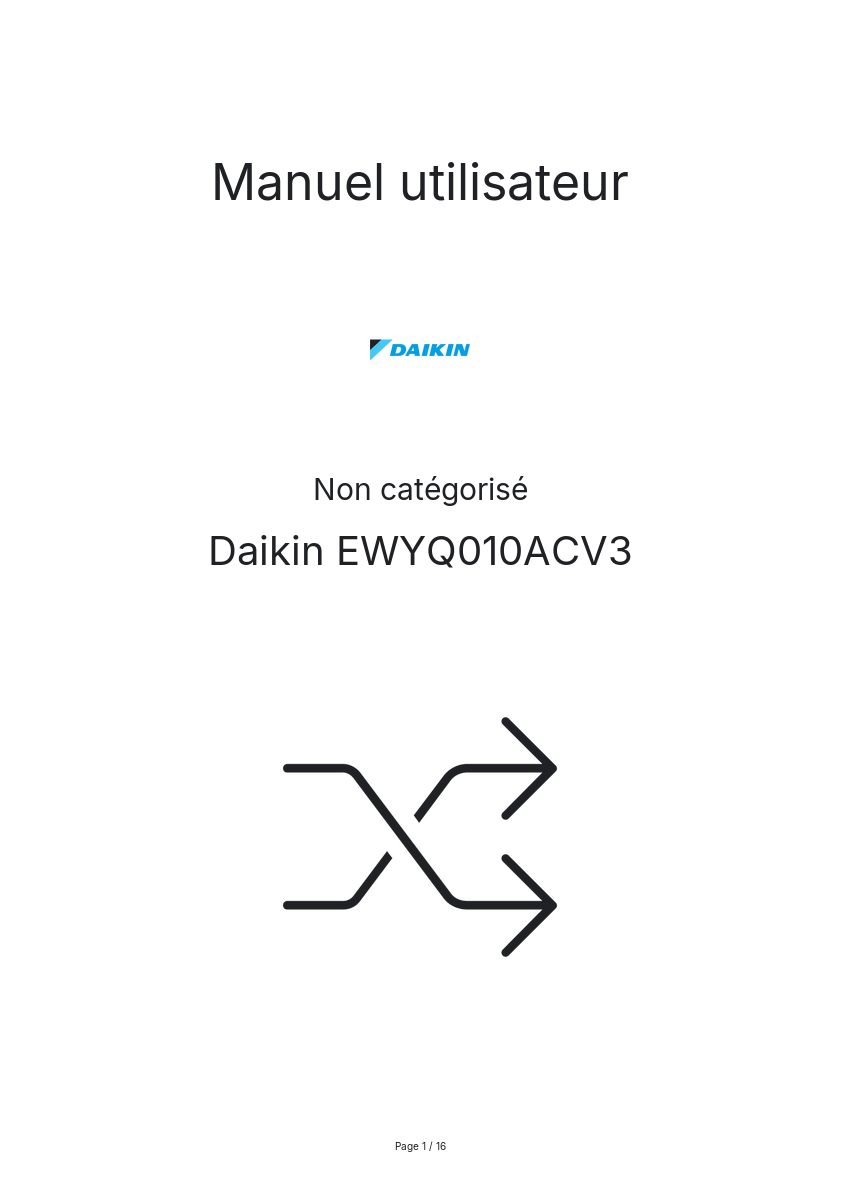 Page n°1 - Manuel utilisateur Daikin EWYQ010ACV3