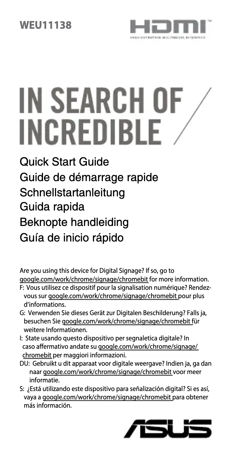 Page 1 de la notice Manuel utilisateur Asus CHROMEBIT