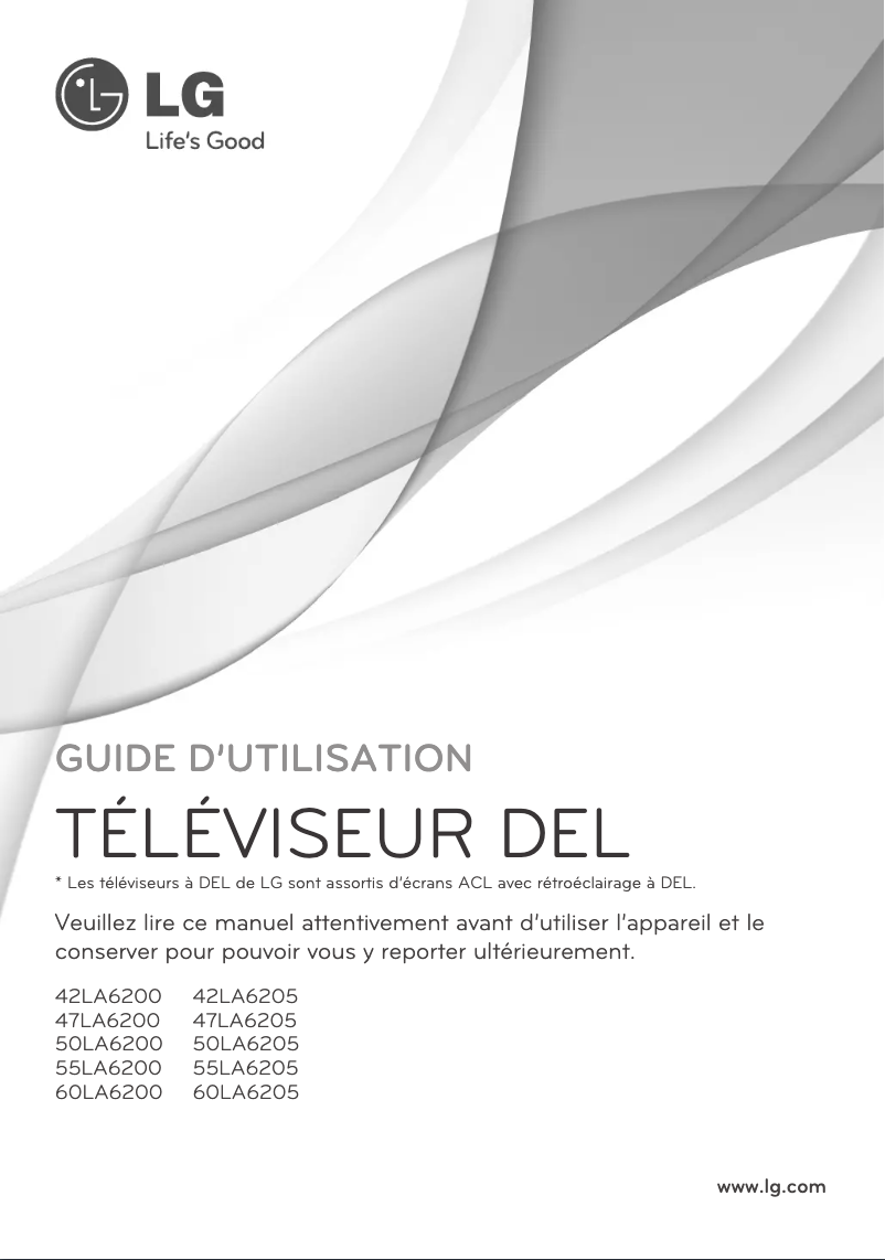 Page n°1 - Manuel utilisateur LG 55LA6205