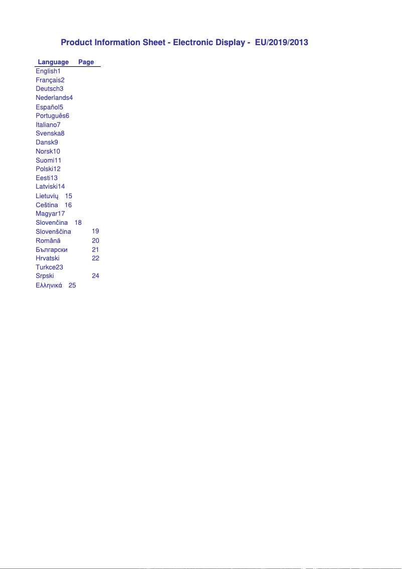 Page 1 de la notice Fiche technique Panasonic TX-24MS480E