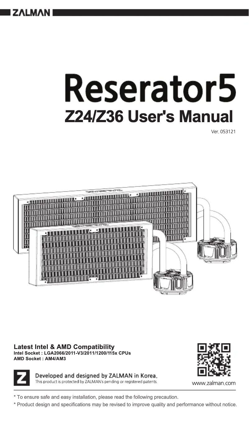 Page n°1 - Manuel utilisateur Zalman Reserator5 Z24
