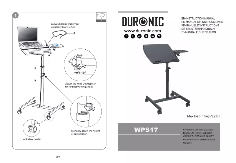 Image de la première page du manuel de l'appareil WPS17