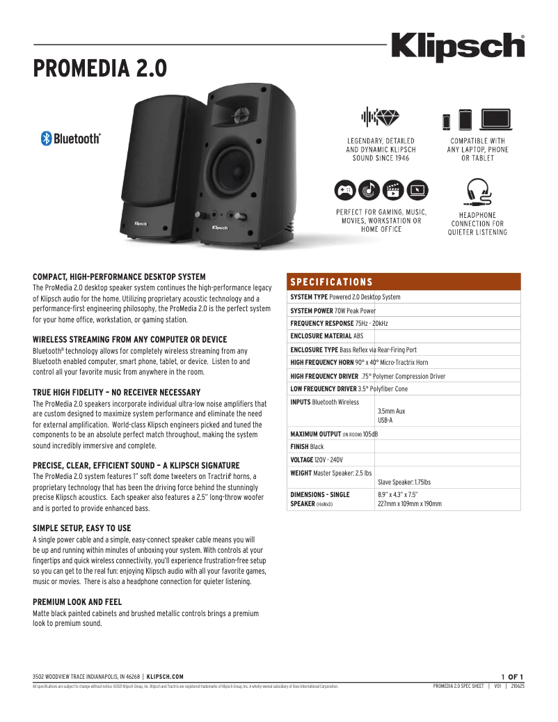 Image de la première page du manuel de l'appareil ProMedia 2.0