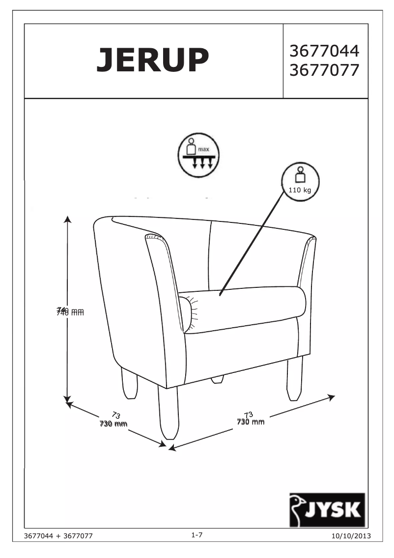 Page 1 de la notice Manuel utilisateur JYSK Jerup