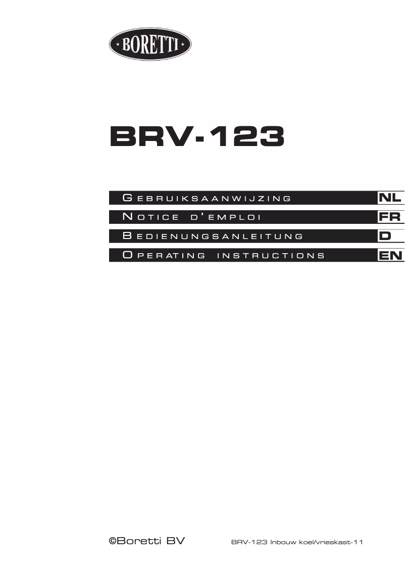 Imagen de la primera página del manual del dispositivo BRV-123