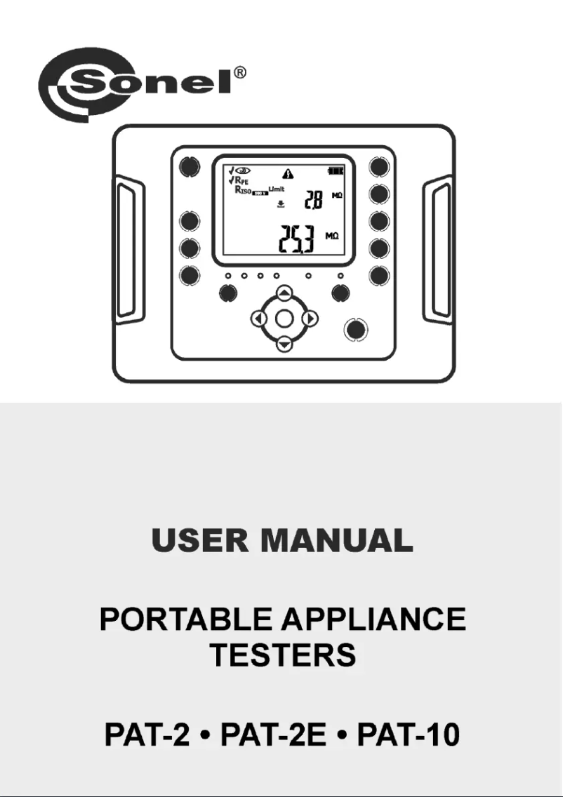 Page 1 de la notice Manuel utilisateur Sonel PAT-2