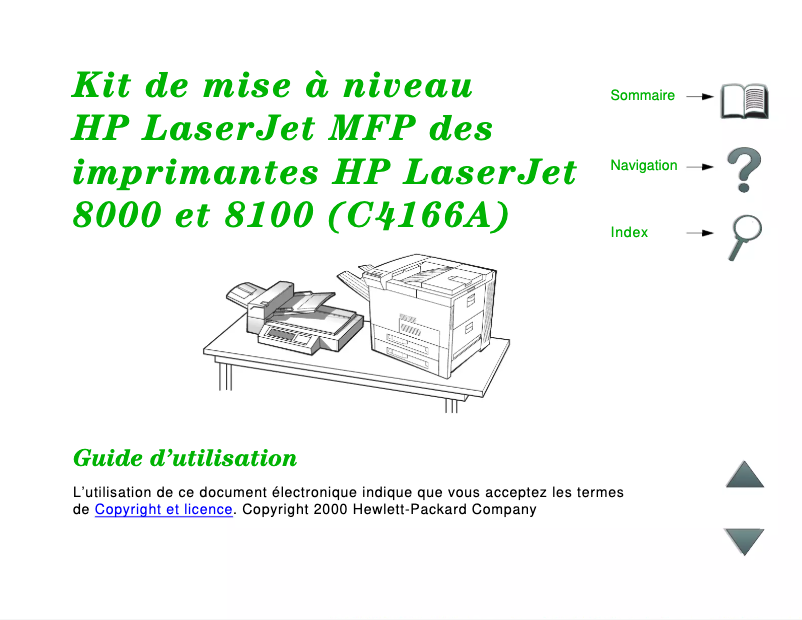 Image de la première page du manuel de l'appareil LaserJet 8000