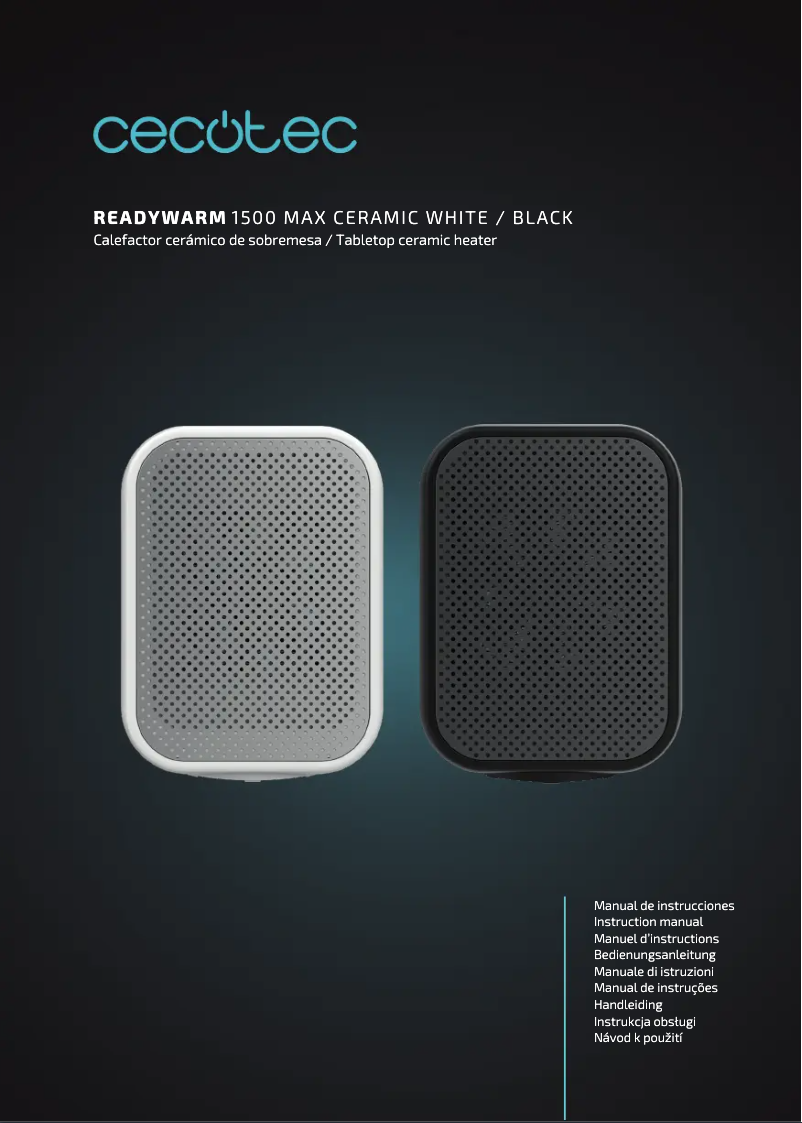 Page 1 de la notice Manuel utilisateur Cecotec ReadyWarm 1500 Max Ceramic