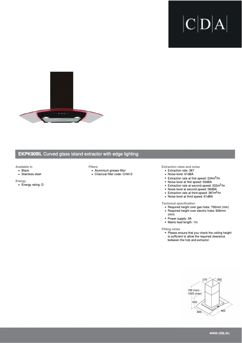 Imagen de la primera página del manual del dispositivo EKPK90BL