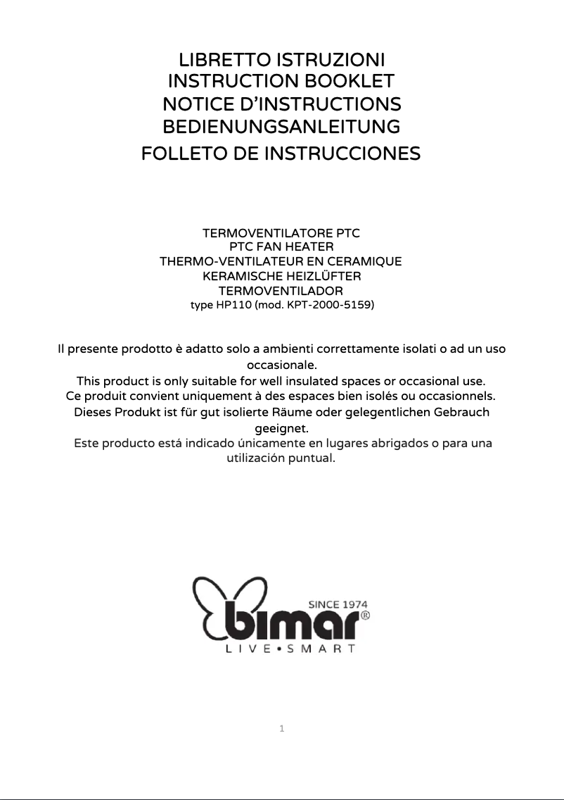 Página 1 del manual Manual de usuario Bimar HP110