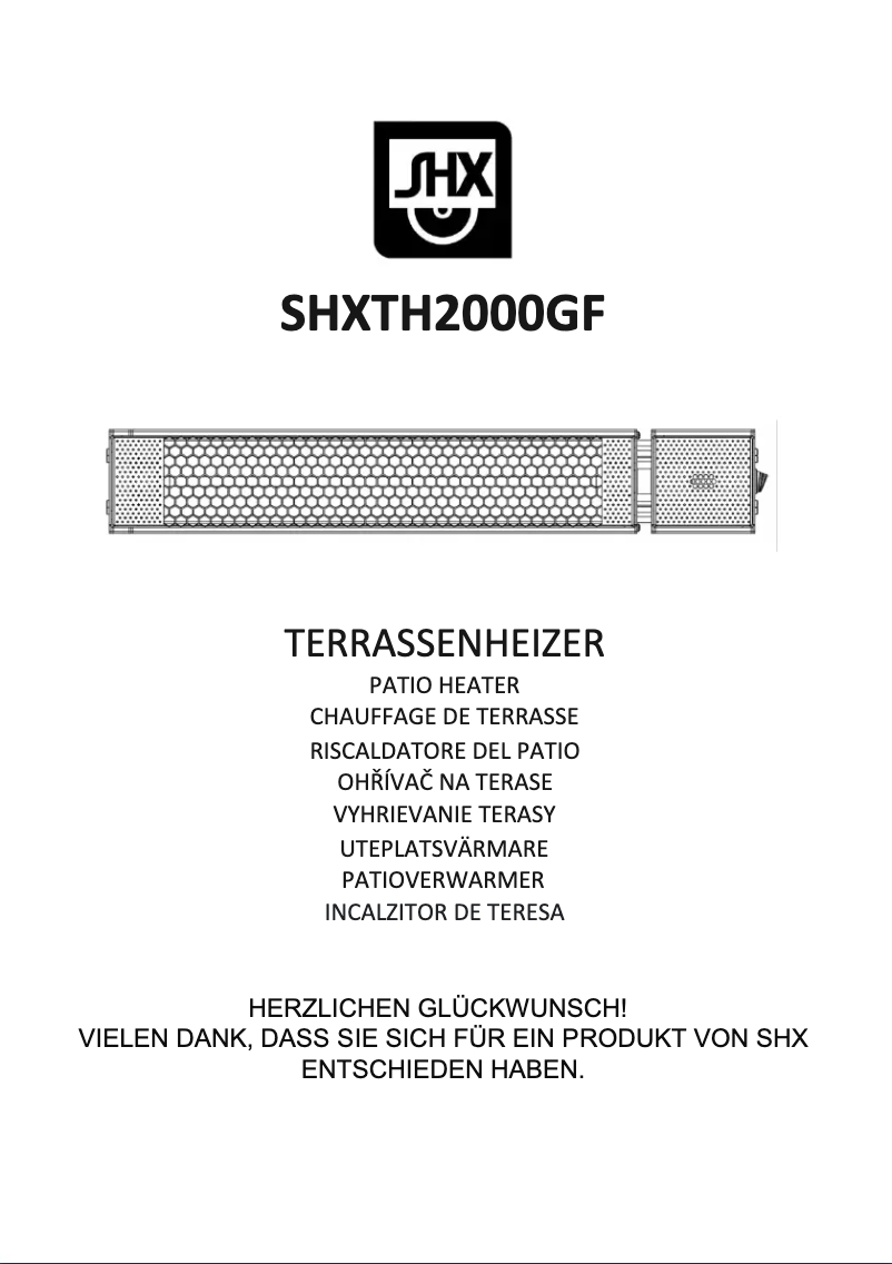 Page n°1 - Manuel utilisateur SHX SHXTH2000GF