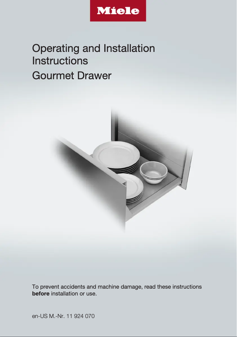 Page n°1 - Guide d'installation Miele ESW 7680