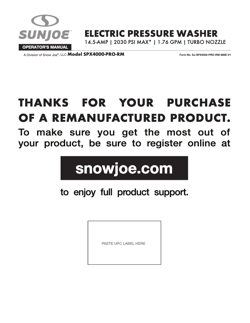 Image de la première page du manuel de l'appareil SPX4000-PRO-RM