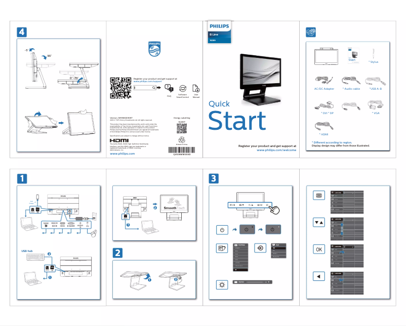 Page 1 de la notice Guide de démarrage rapide Philips B Line 162B9T
