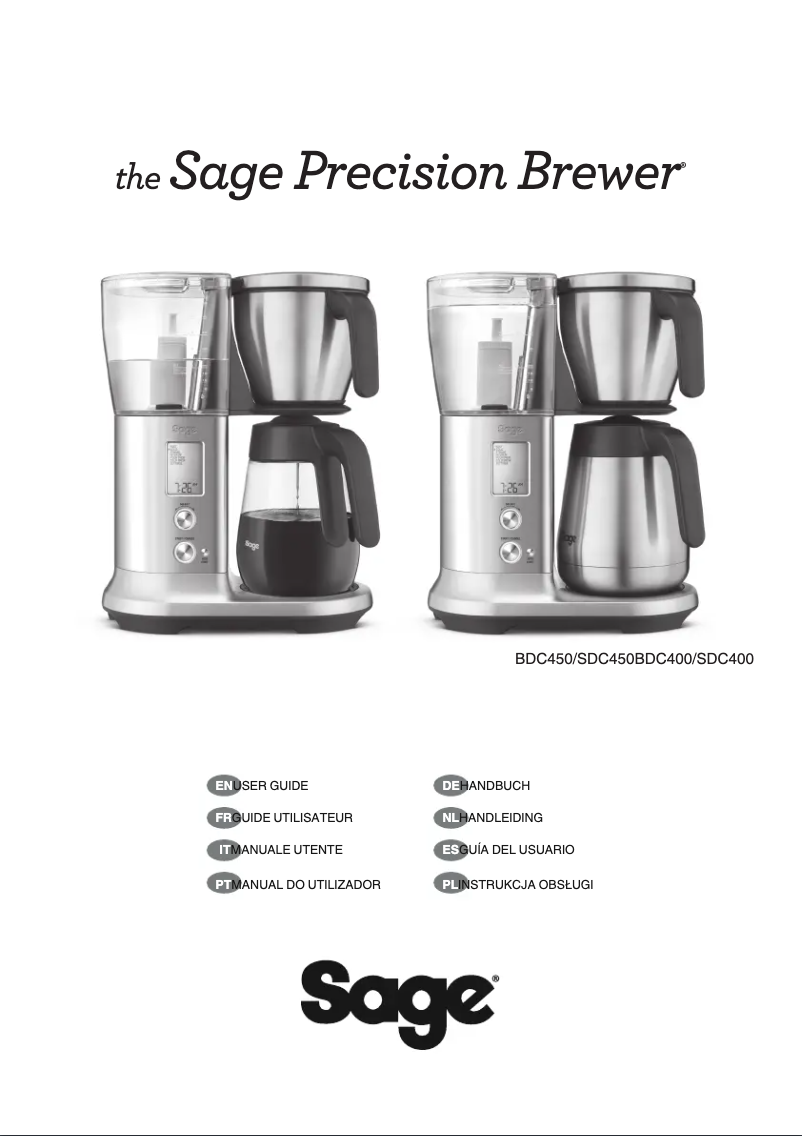 Page 1 de la notice Manuel utilisateur Breville the Precision Brewer Glass BDC400