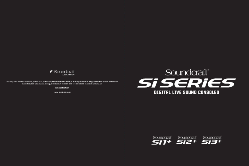 Page 1 de la notice Brochure Soundcraft Si2+