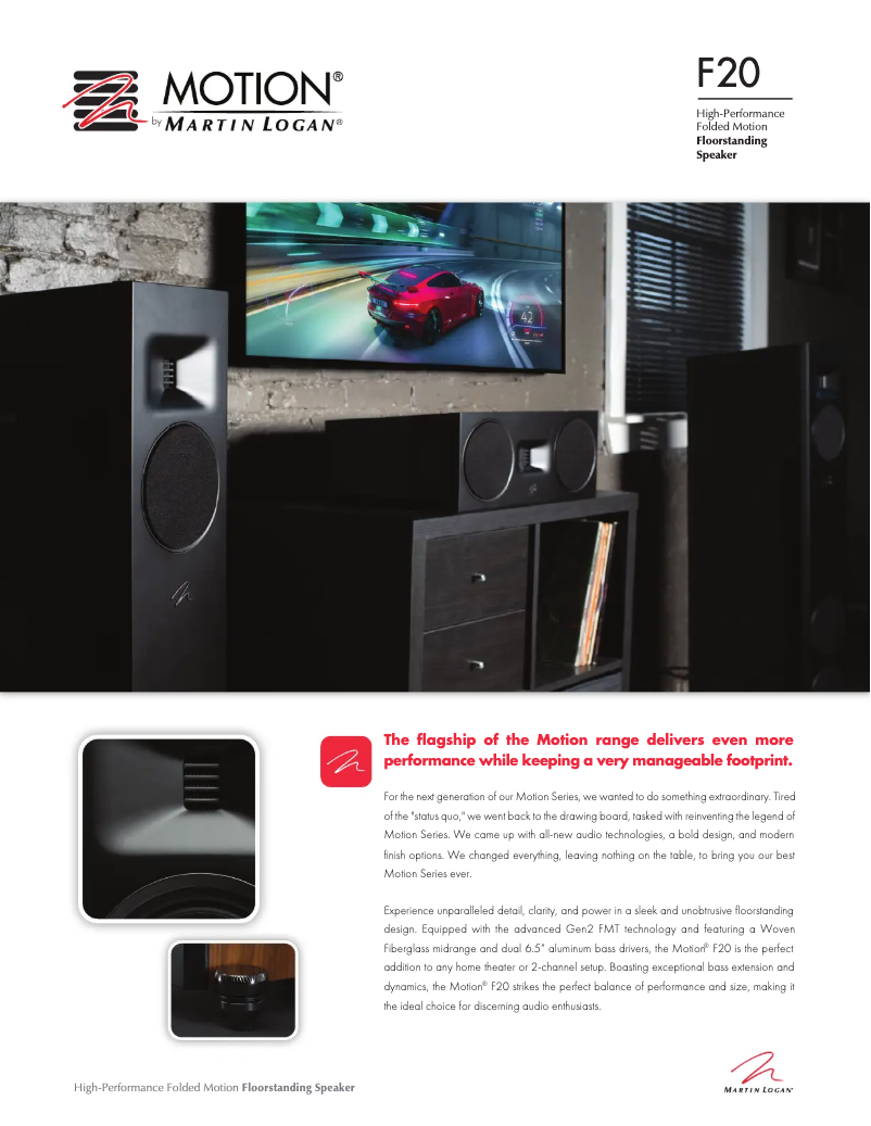 Page n°1 - Fiche technique Martin Logan Motion F20
