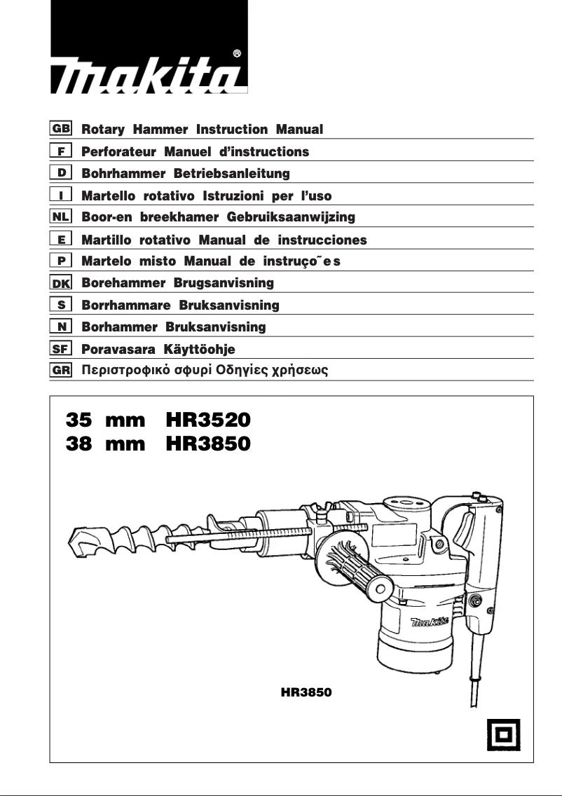 Page n°1 - Manuel utilisateur Makita HR3850B
