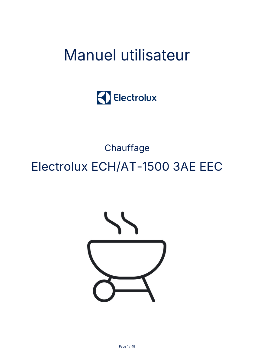 Image de la première page du manuel de l'appareil ECH/AT-1500 3AE EEC