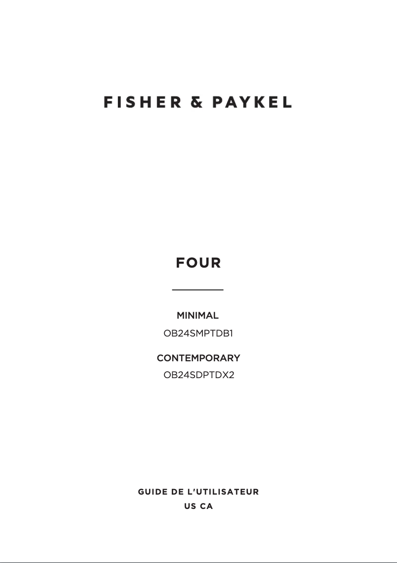 Page 1 de la notice Manuel utilisateur Fisher & Paykel OB24SDPTDX2
