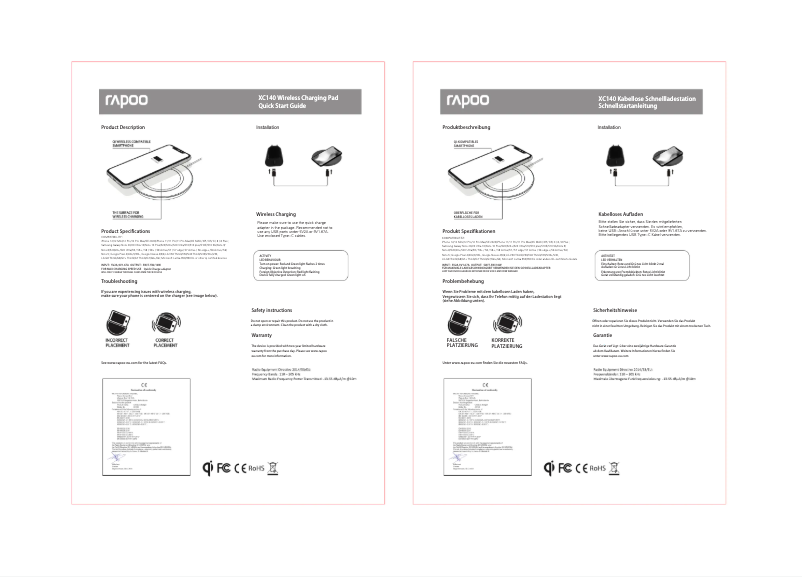Image de la première page du manuel de l'appareil XC140