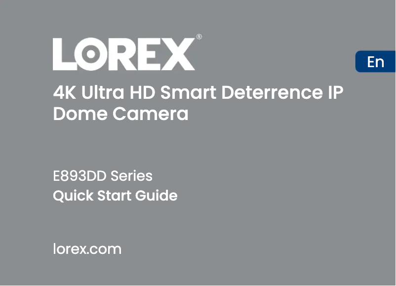 Page n°1 - Guide de démarrage rapide Lorex E893DDP