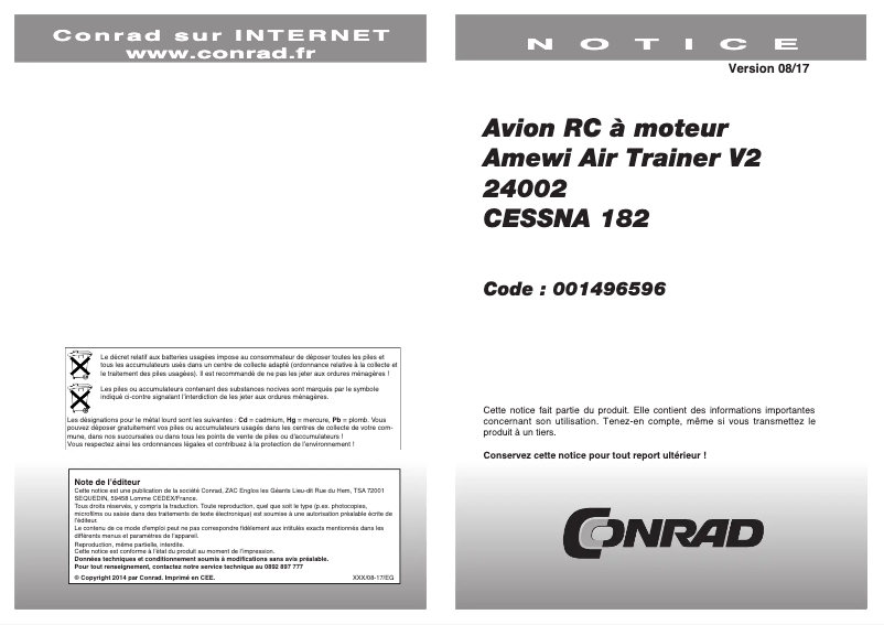 Image de la première page du manuel de l'appareil Air Trainer V2