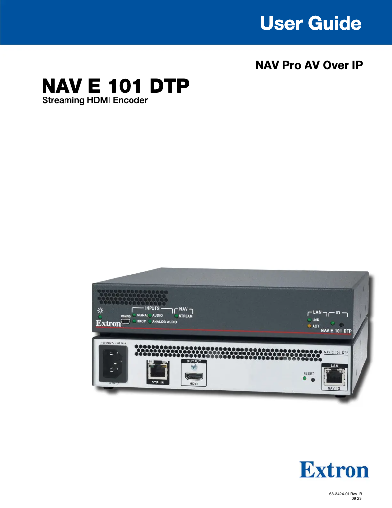 Page n°1 - Manuel utilisateur Extron NAV E 101 DTP
