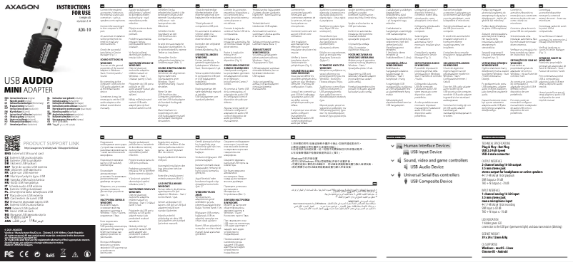 Page n°1 - Manuel utilisateur Axagon ADA-10