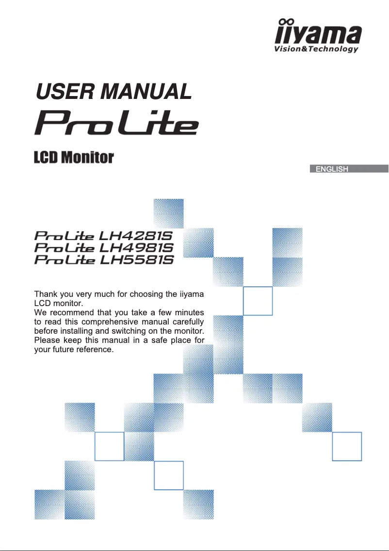 Page 1 de la notice Manuel utilisateur Iiyama ProLite LH4281S-B1