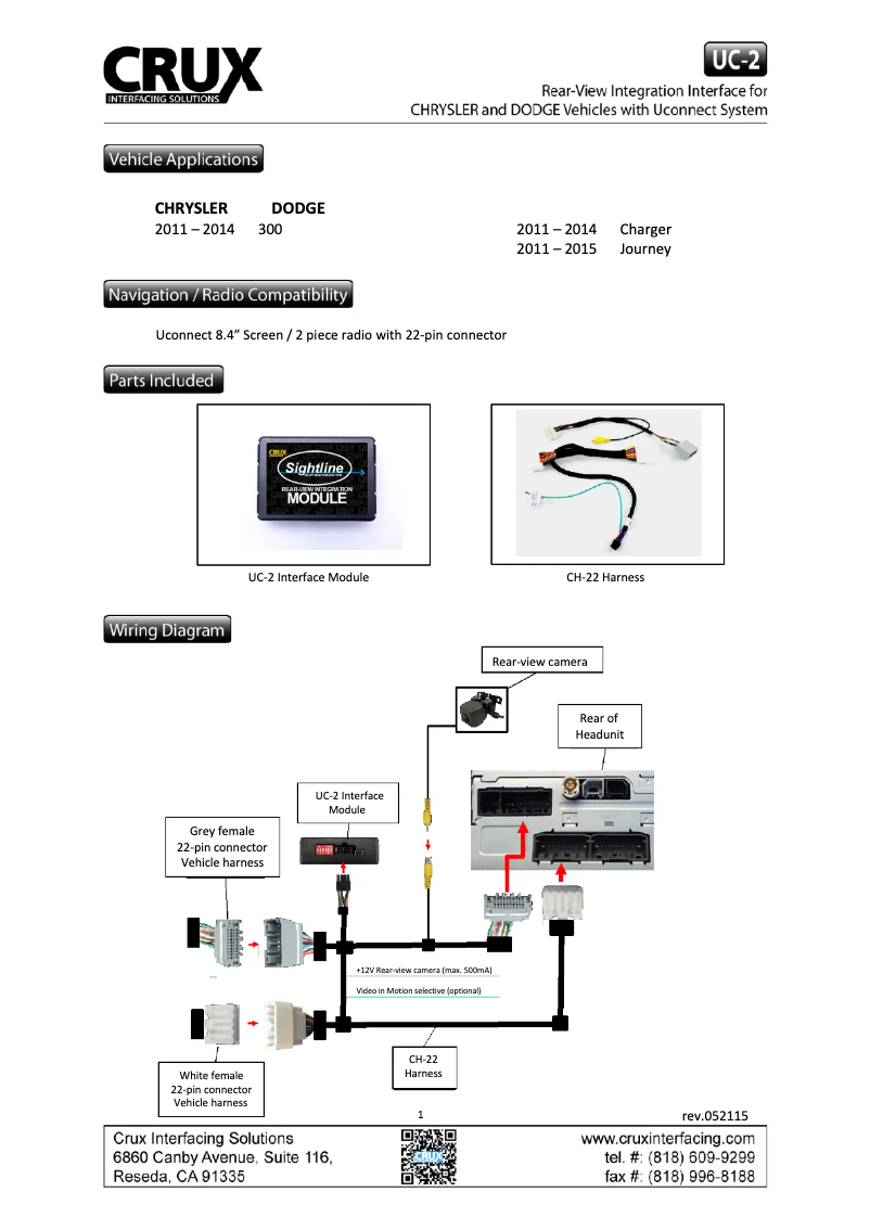 Page n°1 - Manuel utilisateur CRUX UC-2