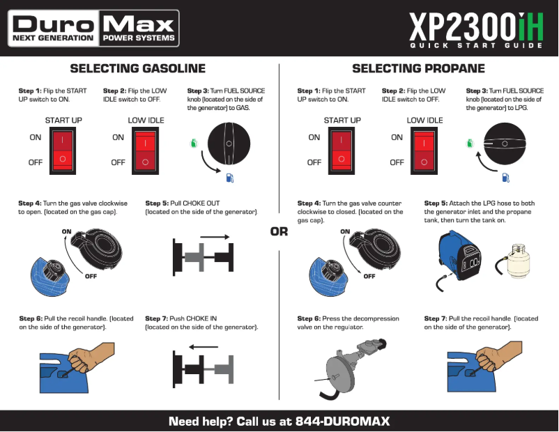 Page n°1 - Guide de démarrage rapide DuroMax XP2300iH