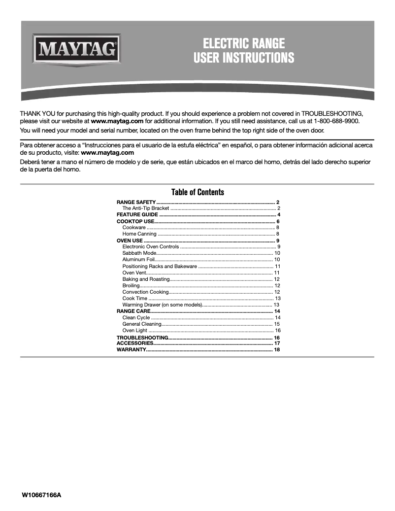 Page 1 de la notice Manuel utilisateur Maytag MER8850DS