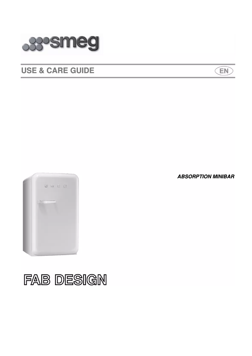 Page 1 de la notice Manuel d'utilisation et d'entretien Smeg FAB5URCR3