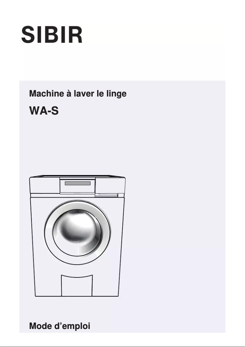 Image de la première page du manuel de l'appareil WA-S 11002