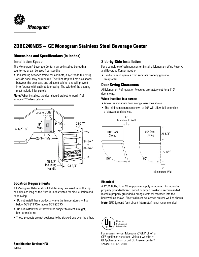 Image de la première page du manuel de l'appareil ZDBC240NBS